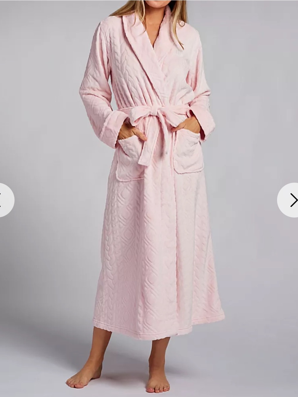 Ralph Lauren Plush Shawl Collar Robe - Light Pink